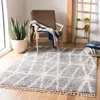 Safavieh Berber Fringe Shag Machine Made Area Rug, Grey / Cream Shag / Flokati Style Easy Care In Gray