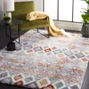 Safavieh Berber Shag Machine Made Area Rug, Blue Rust / Ivory Bohemian Style Easy Care In Multi