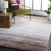 Safavieh Berber Shag Machine Made Area Rug, Blue Rust / Ivory Contemporary Style Easy Care In Multi