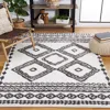 Safavieh Berber Shag Machine Made Area Rug, Ivory / Dark Grey Bohemian Style Easy Care In White
