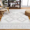Safavieh Berber Shag Machine Made Area Rug, Ivory / Grey Bohemian Style Easy Care In Gray