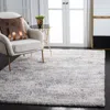 Safavieh Berber Shag Machine Made Area Rug, Ivory / Grey Shag / Flokati Style Easy Care In Gray