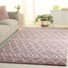 Safavieh Berber Shag Machine Made Area Rug, Light Rose / Ivory Shag / Flokati Style Easy Care In Pink