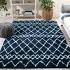 Safavieh Berber Shag Machine Made Area Rug, Navy / Ivory Shag / Flokati Style Easy Care