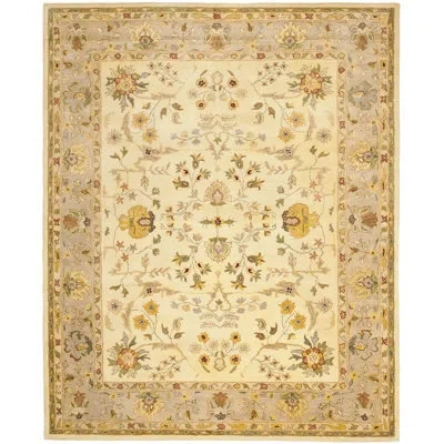 Safavieh Bergama Hand Tufted Wool Oriental Rug In Ivory;light Grey