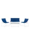 Safavieh Berkane 4 Piece Outdoor Living Set In Navy