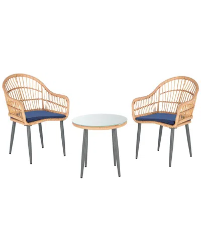 Safavieh Berlen Outdoor 3pc Lounger Set In Natural