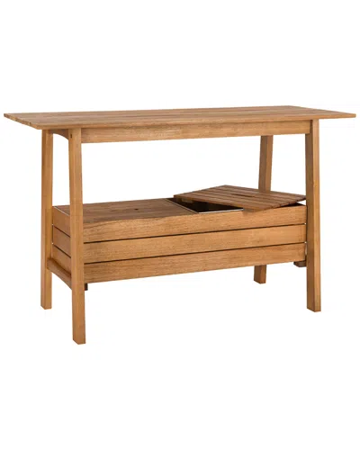 Safavieh Bertie Outdoor Tea Trolley In Brown