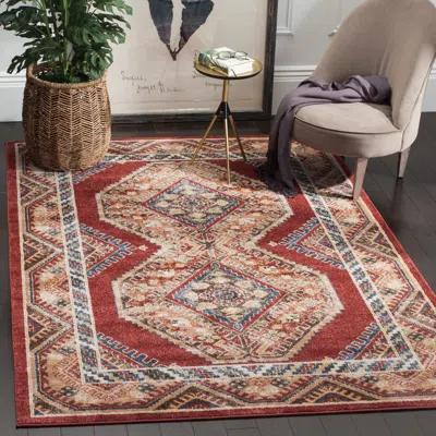 Safavieh Bijar Machine Made Area Rug, Red / Rust Traditional Style Easy Care In Burgundy