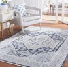 Safavieh Blair Washable Machine Made Area Rug, Beige / Navy Traditional Style Machine Washable Easy Care In Blue