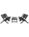 Safavieh Blaze Outdoor Black 5pc Coffee Table Set In Black