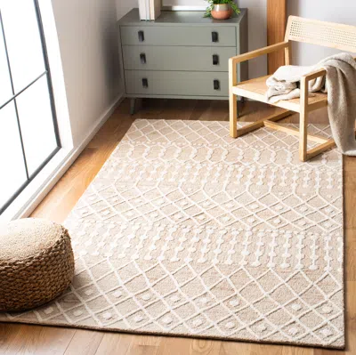 Safavieh Blossom Hand Made Area Rug, Beige / Ivory Bohemian Style Non-shedding In Neutral
