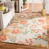 Safavieh Blossom Hand Made Area Rug, Grey / Red Country Floral Style Non-shedding In Multi