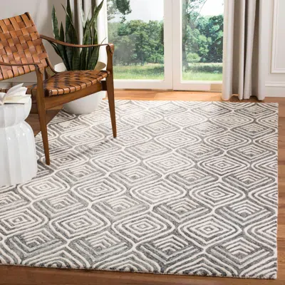 Safavieh Blossom Hand Made Area Rug, Ivory / Grey Contemporary Style Non-shedding