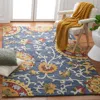 Safavieh Blossom Hand Made Area Rug, Navy / Multi Traditional Style Non-shedding In Multi