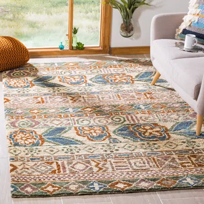 Safavieh Bohemian Hand Made Area Rug, Bleach / Gold Bohemian Style Non-shedding In Multi