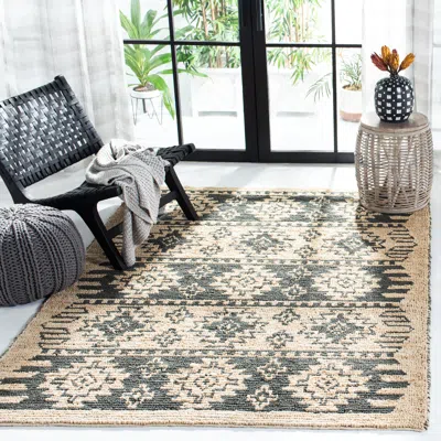 Safavieh Bohemian Hand Made Area Rug, Grey / Beige Bohemian Style Non-shedding In Green
