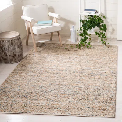 Safavieh Bohemian Hand Made Area Rug, Natural / Blue Solid / Tonal Style Non-shedding In Brown