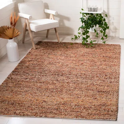 Safavieh Bohemian Hand Made Area Rug, Natural / Rust Solid / Tonal Style Non-shedding In Brown