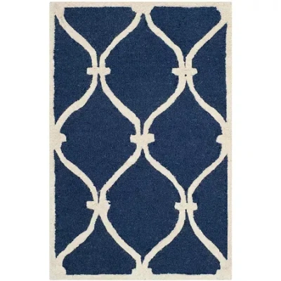 Safavieh Bois Geometric Hand-tufted Wool Rug In Blue
