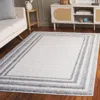 Safavieh Border & Stripe Shag Area Rug, Grey / Ivory Flokati Style Non-shedding