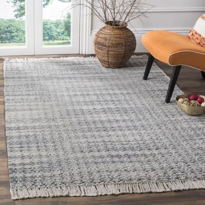 Safavieh Boston Flat Weave Area Rug, Grey / Ivory Transitional Style Easy Care In Gray