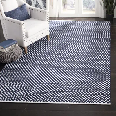 Safavieh Boston Flat Weave Area Rug, Navy Contemporary Style Easy Care In Blue