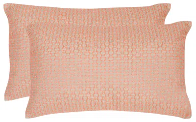 Safavieh Box Stitch Pillow In Pink