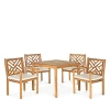 Safavieh 5pc Outdoor Bradbury Dining Set In Natural/beige