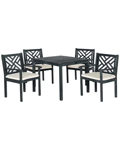 Safavieh Bradbury Outdoor 5pc Dining Set In Dark Slate/beige