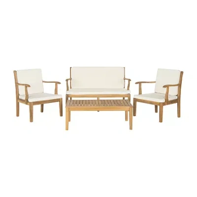Safavieh Bradbury Patio 4-pc. Conversation Set In Brown