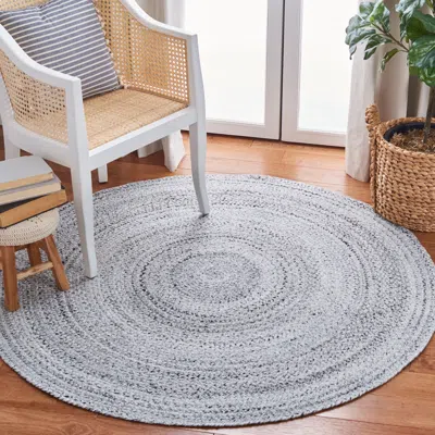 Safavieh Braided Flat Weave Area Rug, Silver Country Floral Style Easy Care