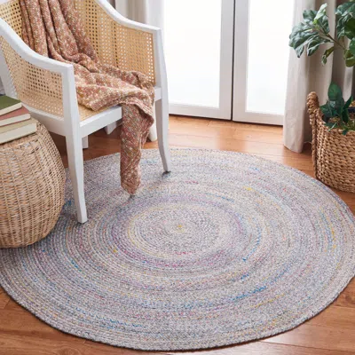 Safavieh Braided Flat Weave Area Rug, Yellow / Grey Country Floral Style Easy Care