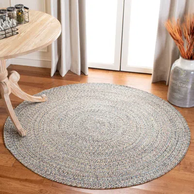 Safavieh Braided Hand Made Area Rug, Blue / Ivory Country Floral Style Non-shedding