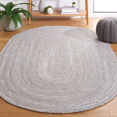 Safavieh Braided Hand Made Area Rug, Light Grey Bohemian Style Non-shedding In Gray