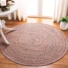 Safavieh Braided Hand Made Area Rug, Terracotta / Ivory Country Floral Style Non-shedding In Neutral