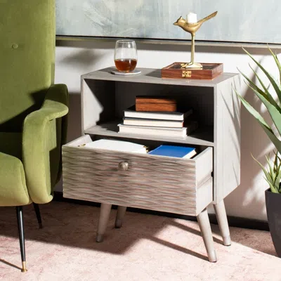 Safavieh Brandy 1 Drawer Textured Nightstand In Neutral