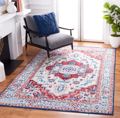 Safavieh Brentwood Machine Made Area Rug, Beige / Red Traditional Style Easy Care In Multi