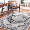 Safavieh Brentwood Machine Made Area Rug, Black / Ivory Traditional Style Easy Care In Gray