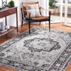 Safavieh Brentwood Machine Made Area Rug, Black / Ivory Traditional Style Easy Care In Gray