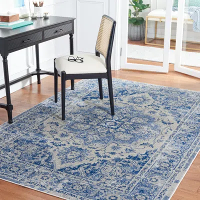 Safavieh Brentwood Machine Made Area Rug, Blue / Ivory Traditional Style Easy Care