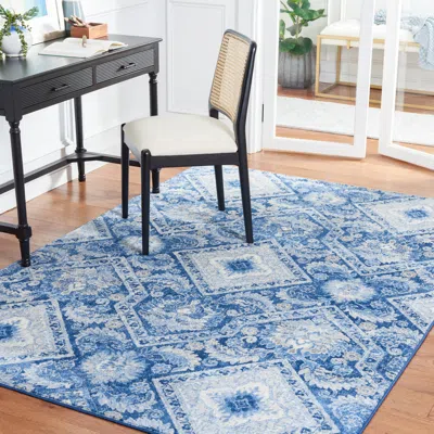 Safavieh Brentwood Machine Made Area Rug, Blue / Ivory Traditional Style Easy Care