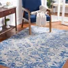 Safavieh Brentwood Machine Made Area Rug, Blue / Ivory Traditional Style Easy Care In Blue