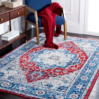 Safavieh Brentwood Machine Made Area Rug, Blue / Red Traditional Style Easy Care