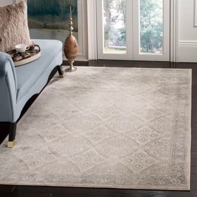 Safavieh Brentwood Machine Made Area Rug, Cream / Grey Traditional Style Easy Care In Neutral