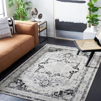 Safavieh Brentwood Machine Made Area Rug, Ivory / Black Traditional Style Easy Care