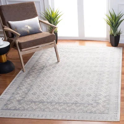 Safavieh Brentwood Machine Made Area Rug, Ivory / Grey Traditional Style Easy Care In Gray