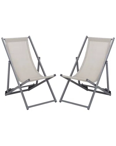 Safavieh Breslin Set Of 2 Sling Chairs In Gray