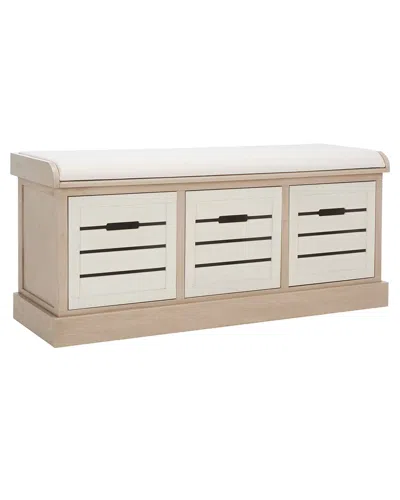 Safavieh Briar 3 Drawer/cush Storage Bench In Brown