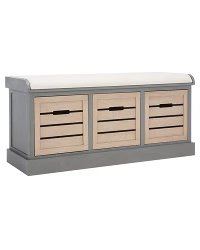 Safavieh Briar Cushioned Storage Bench In Black